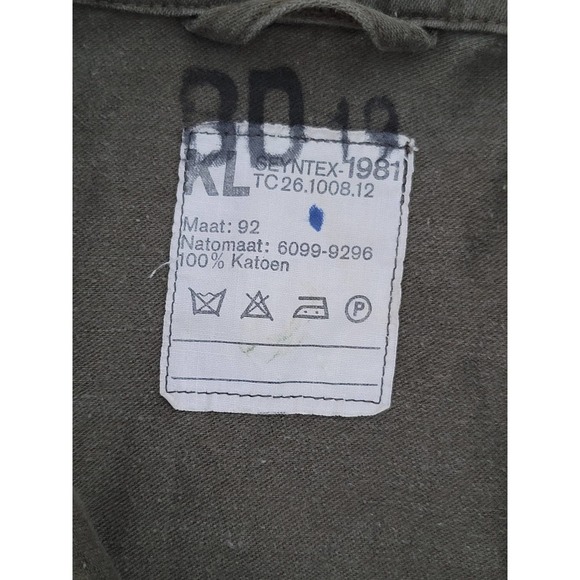 Vtg 1981 Dutch Army Fatigue Shirt Jacket - Picture 5 of 5
